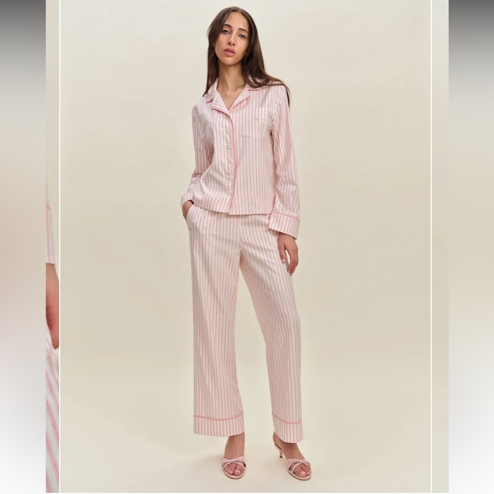 NWT reformation coco pajamas set in hummingbird stripe